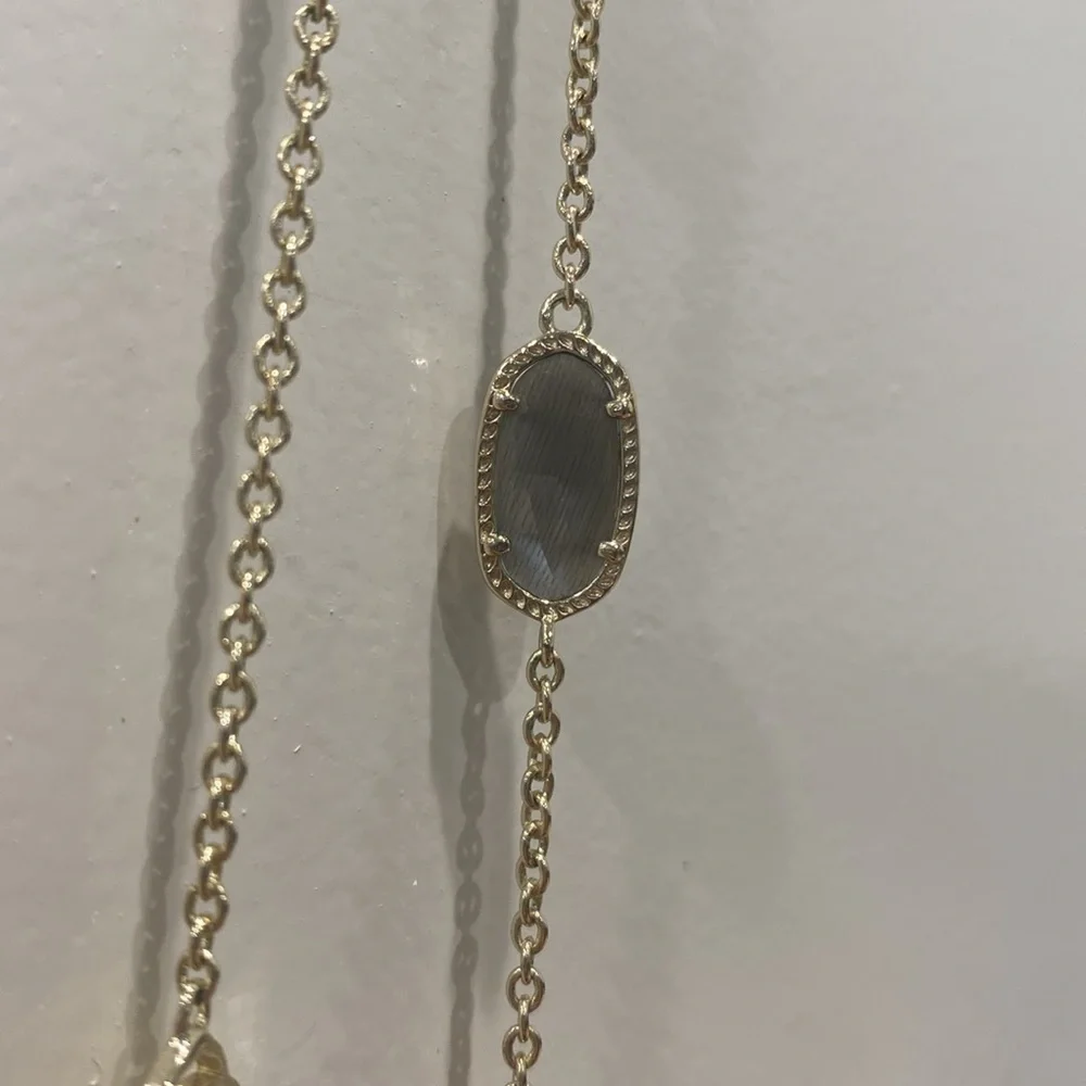 Kendra Scott Gray Cats Eye Sonya Station Necklace - Picture 4 of 6